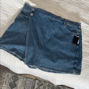 Eloquii Denim Skirt in Blue
